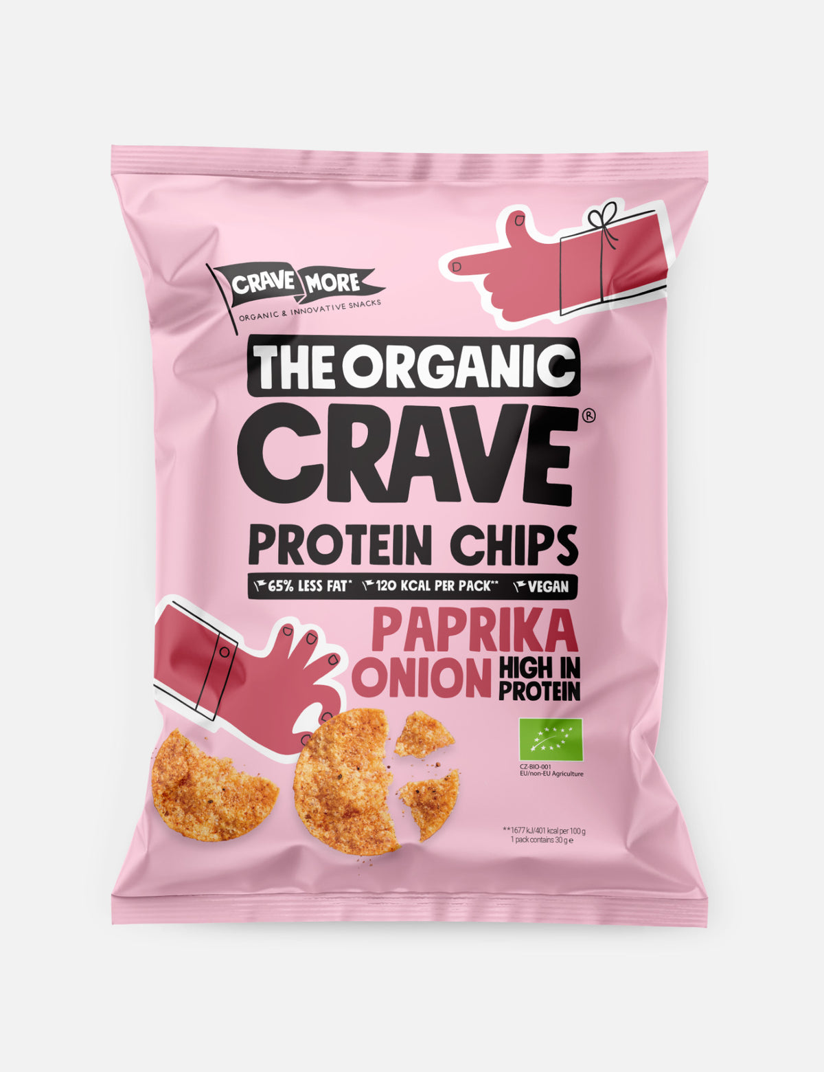 Organic protein chips with paprika & onion Plantbased