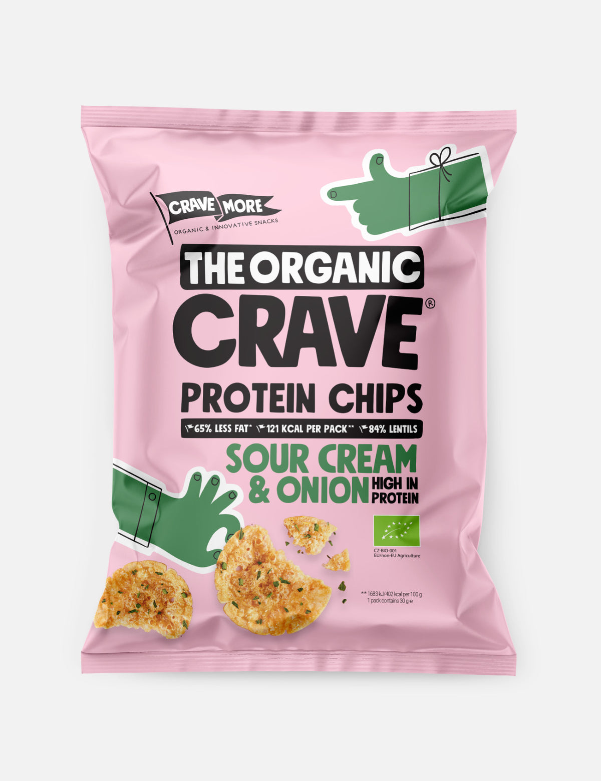 Organic protein chips with sour cream & onion Plantbased